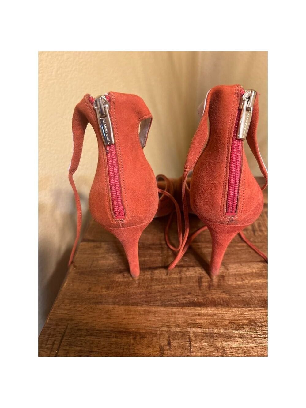 Vince Camuto suede orangish/red heels - Picture 3 of 5